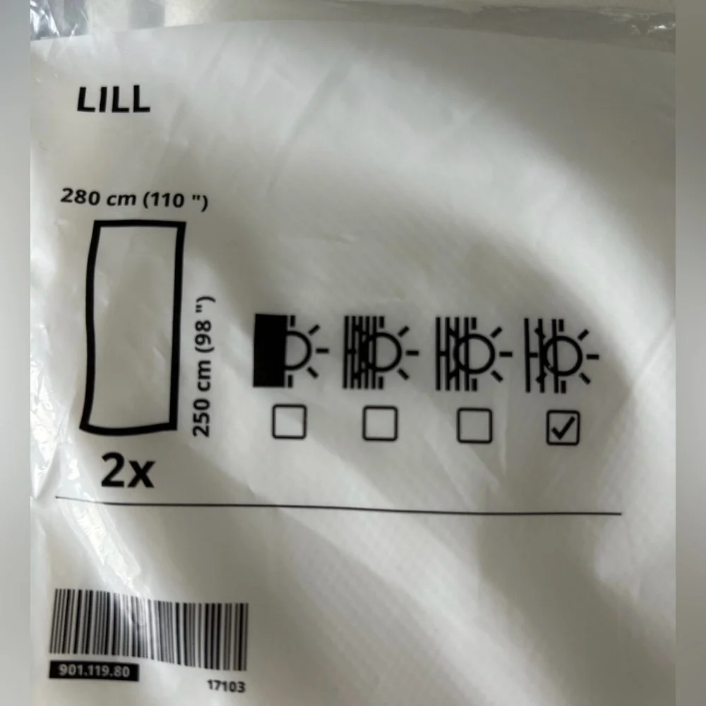 IKEA New 2 Sets (4 Panels) IKEA LILL White Sheer Net Curtains 110x98